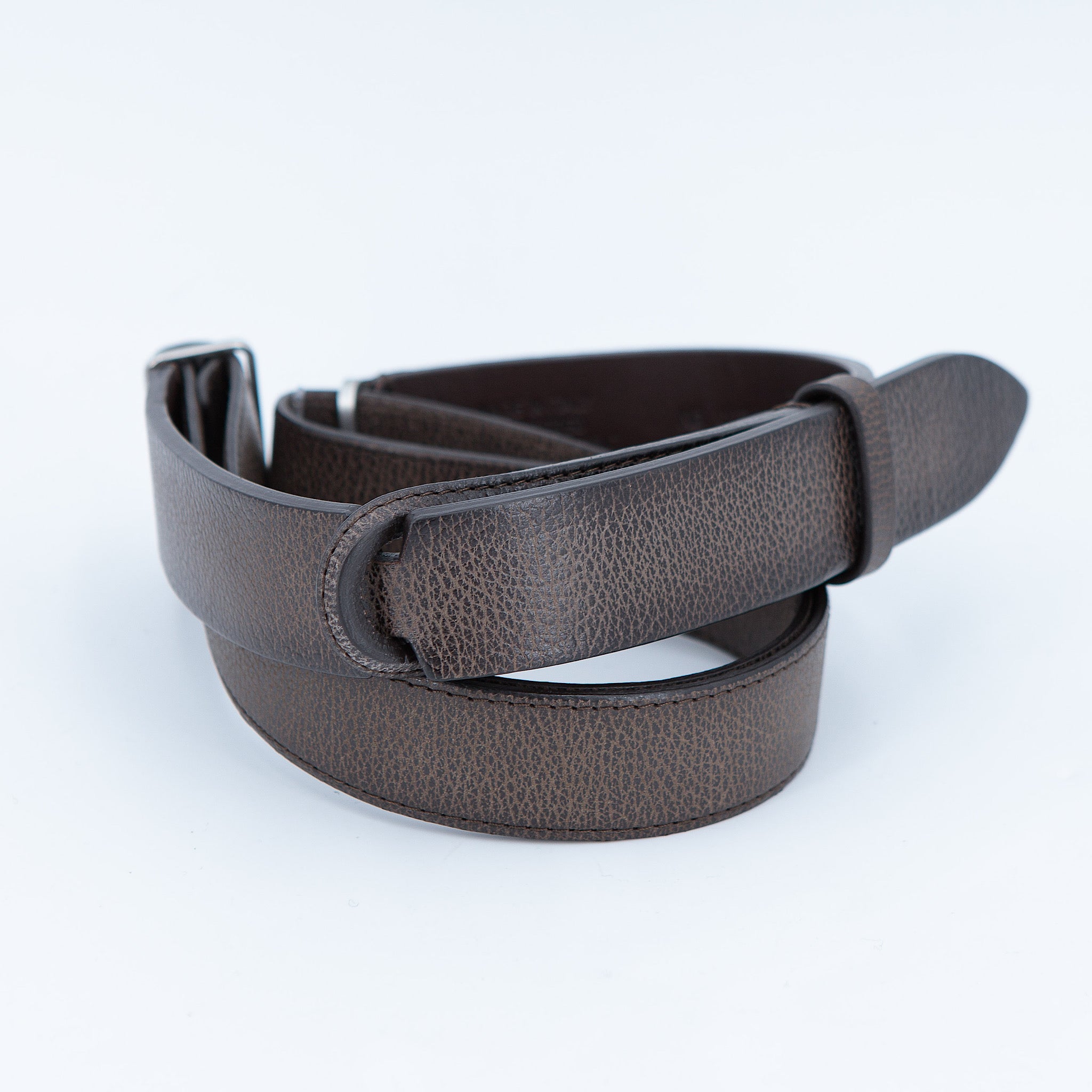 Cintura Nobuckle pelle martellata testa di moro - Guarino Store