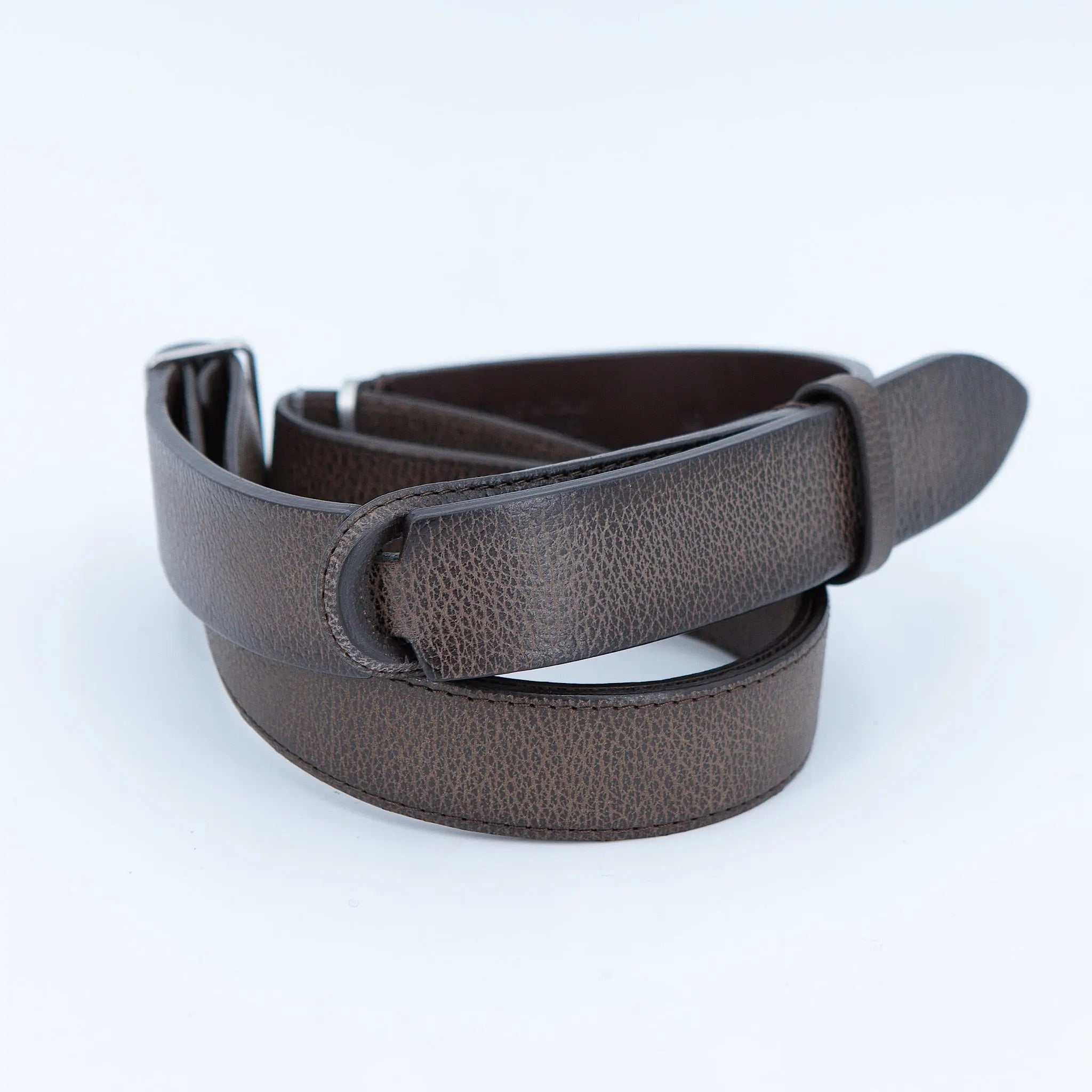 Cintura Nobuckle pelle martellata testa di moro - Guarino Store