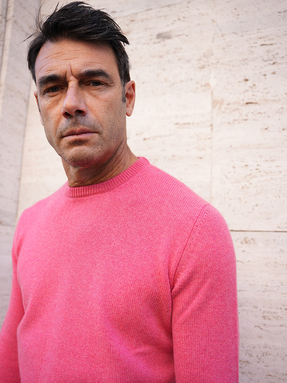 Girocollo cashmere tessuto Loro Piana rosso - Guarino Store