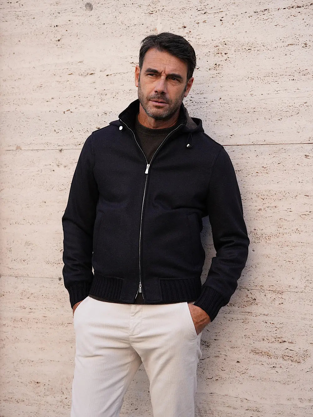 Mandelli Giubbino in cashmere con cappuccio staccabile - Guarino Store