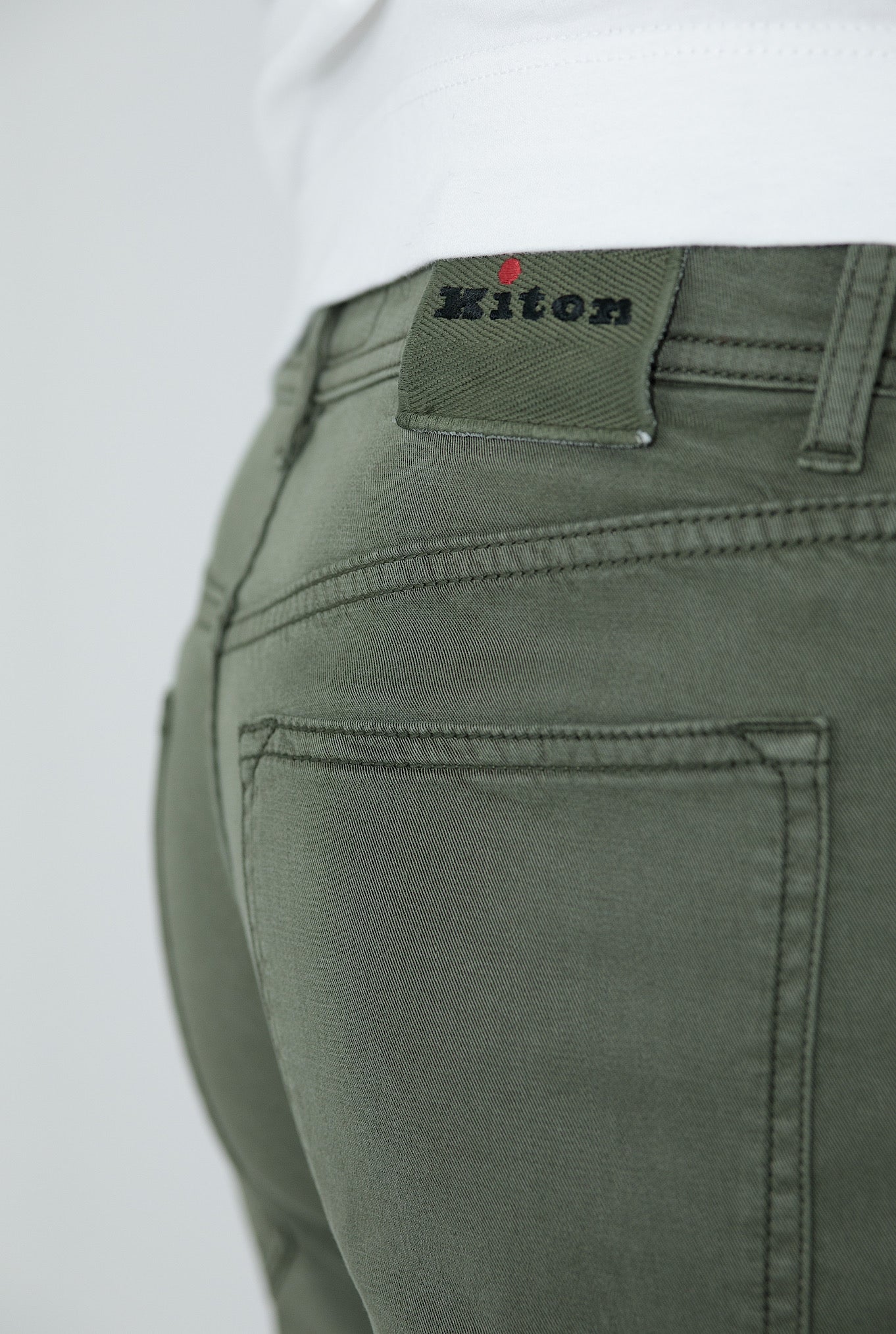 KITON Pantaloni 5 Tasche Verde Militare - Guarino Store