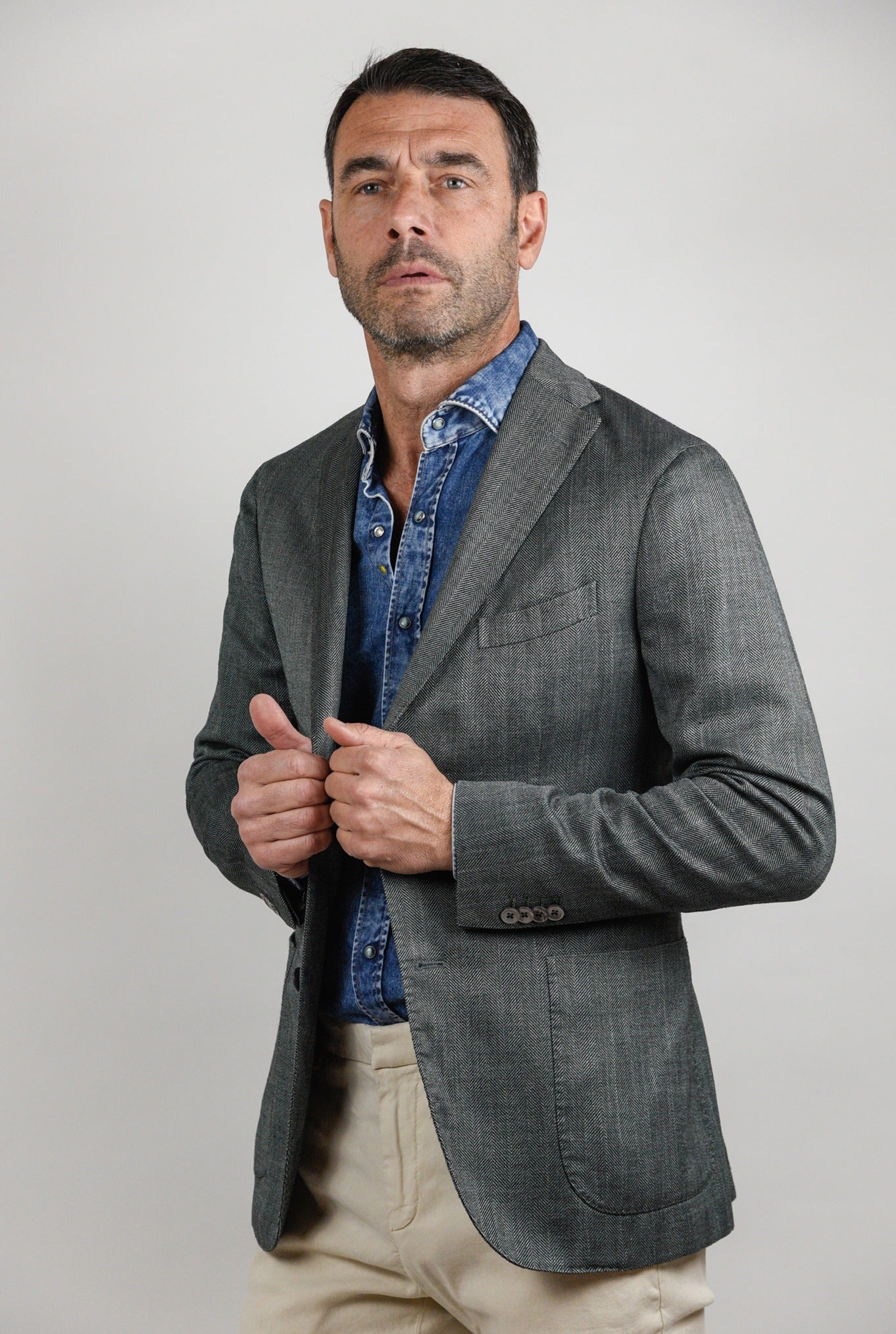 Boglioli Giacca K-Jacket spinata verde - Guarino Store