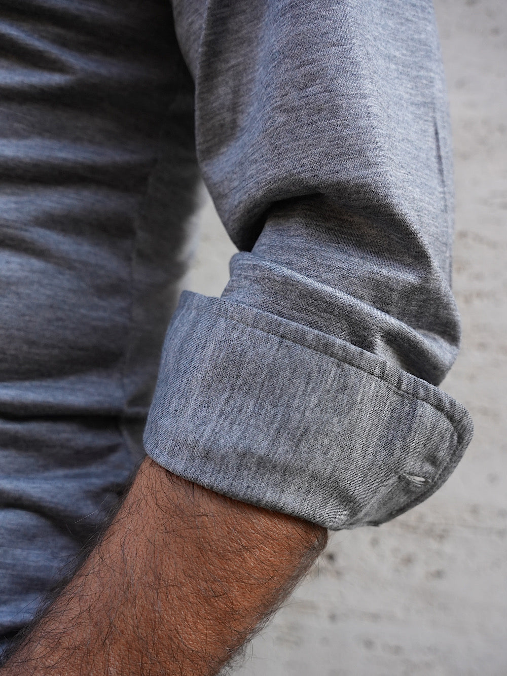 Camicia Thomas in Jersey di Lana grigia - Guarino Store