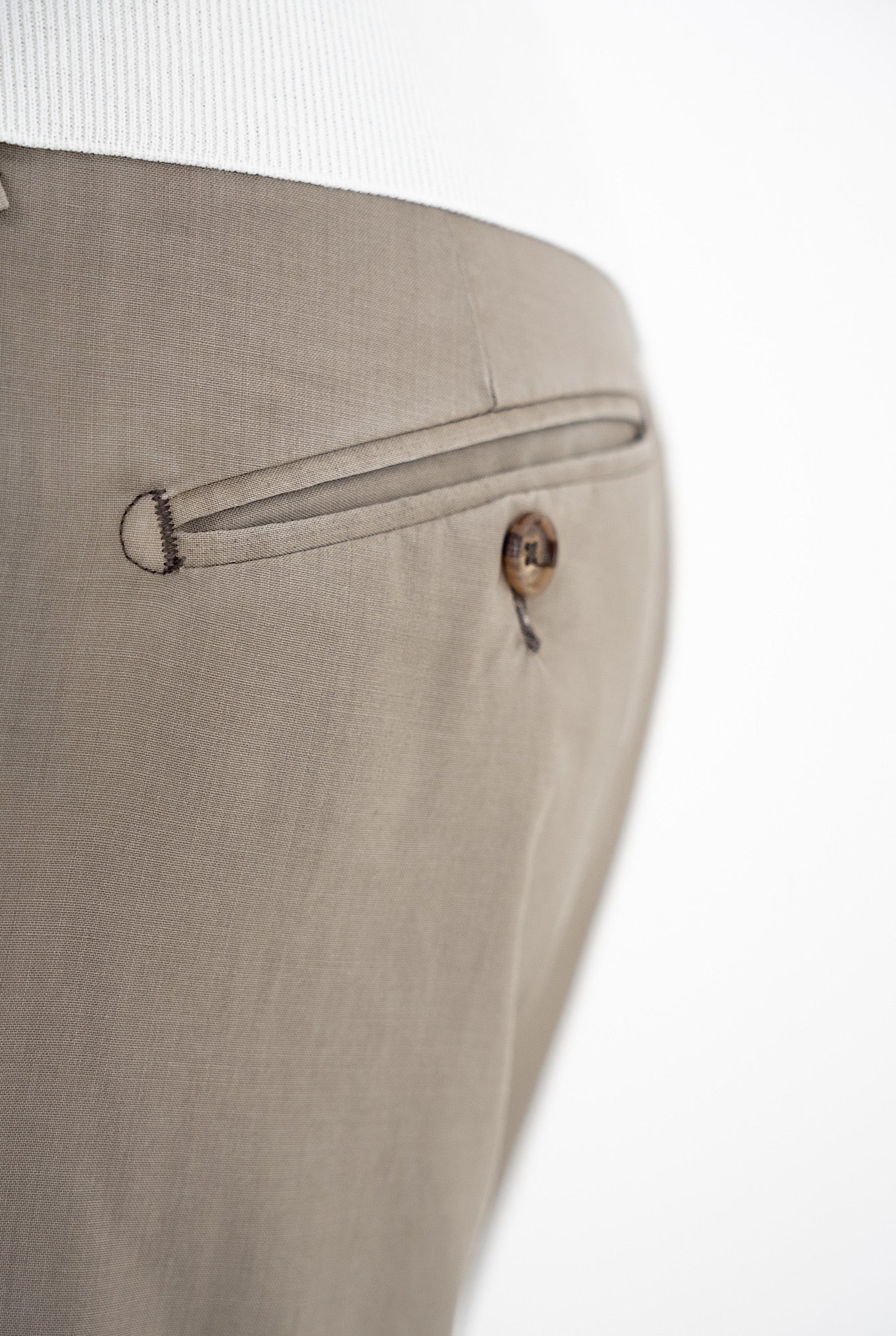 Myths Pantalone Fresco Lana con Pinces Beige - Guarino Store