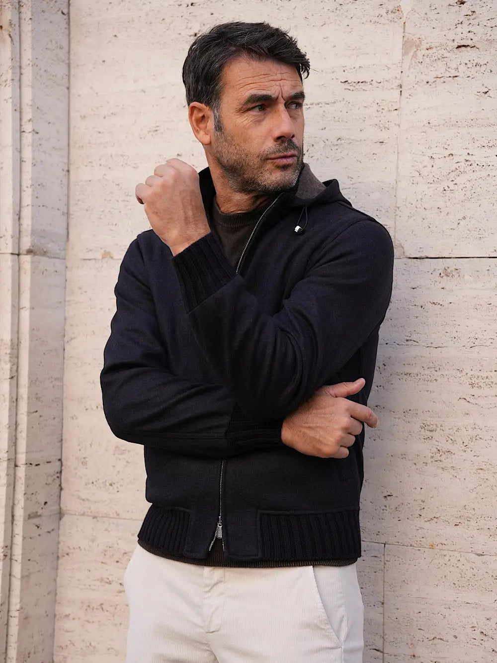 Mandelli Giubbino in cashmere con cappuccio staccabile - Guarino Store