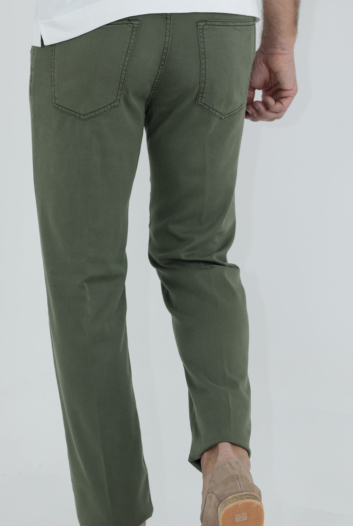 KITON Pantaloni 5 Tasche Verde Militare - Guarino Store