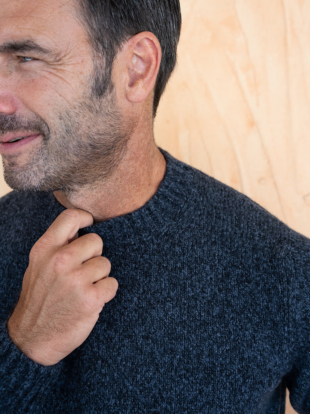 Settefili Cashmere Girocollo cashmere e seta blu mèlange - Guarino Store