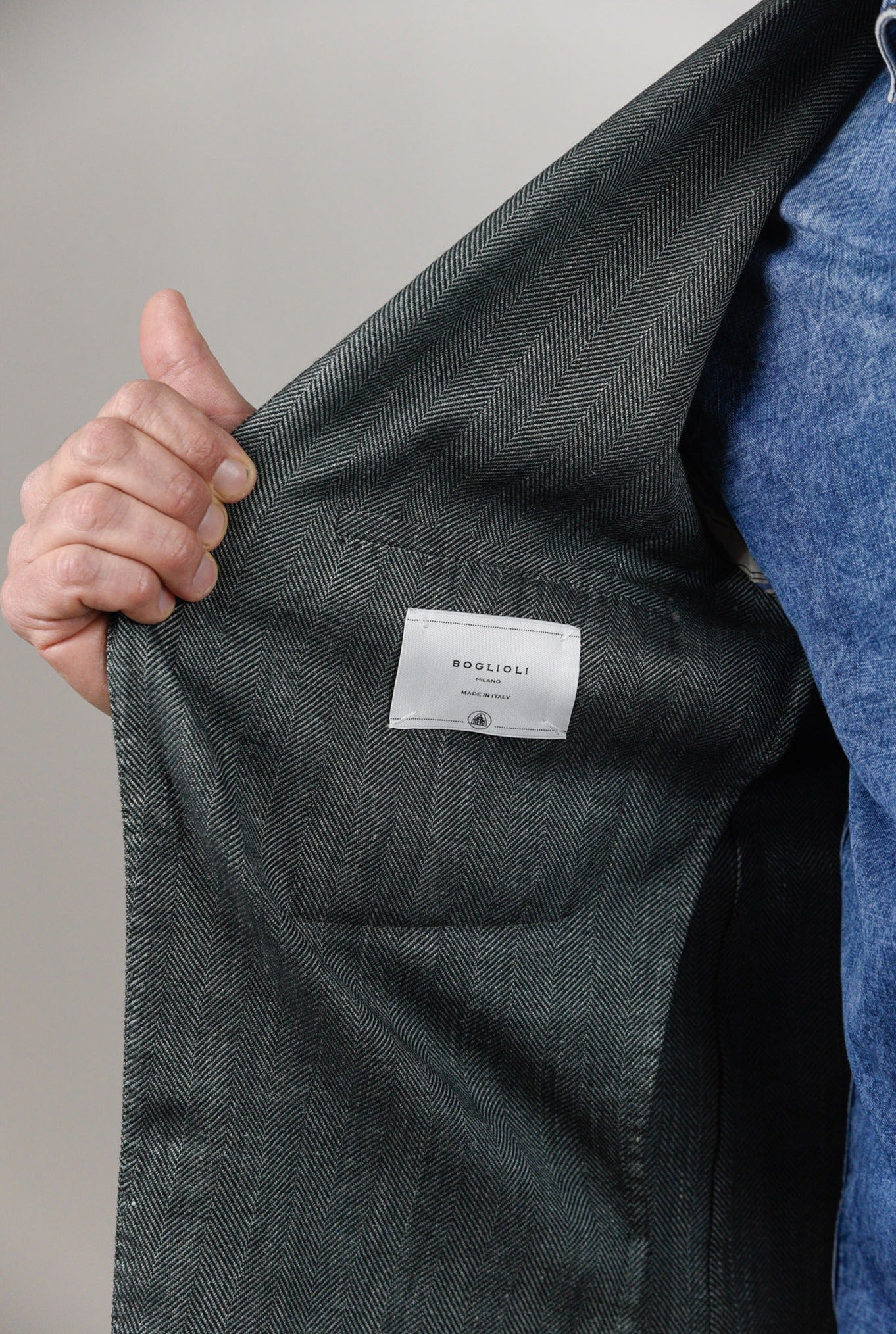 Boglioli Giacca K-Jacket spinata verde - Guarino Store