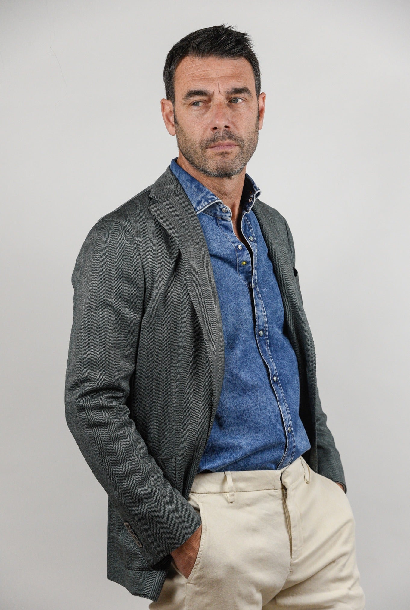 Boglioli Giacca K-Jacket spinata verde - Guarino Store