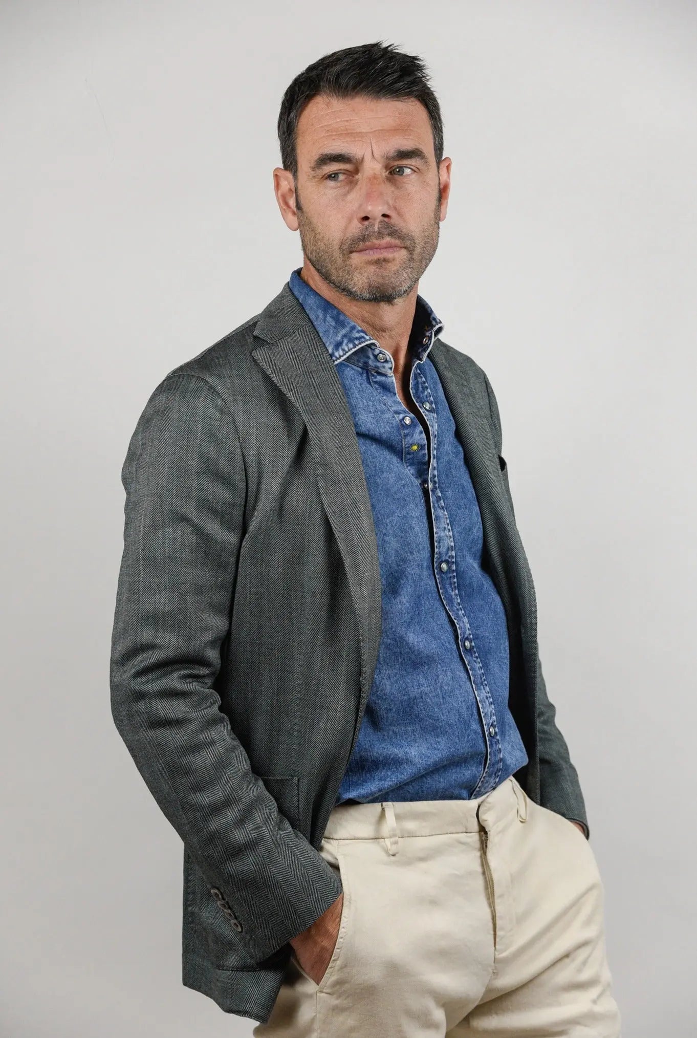 Boglioli Giacca K-Jacket spinata verde - Guarino Store