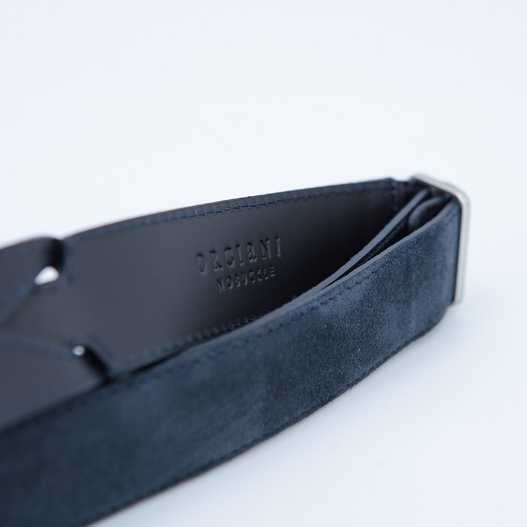 Cintura Nobuckle in camoscio blu - Guarino Store