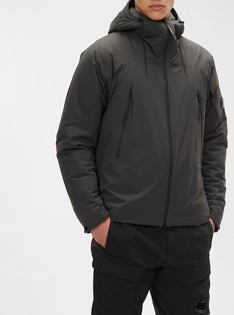 Giacca imbottita grigia con cappuccio - Guarino Store