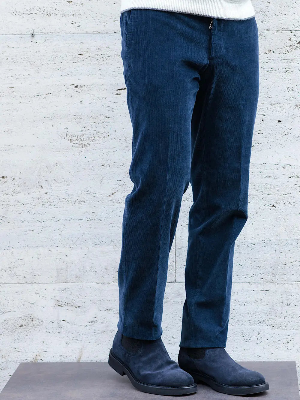 Pantalone Velluto Cotone e Cashmere Blu - Guarino Store