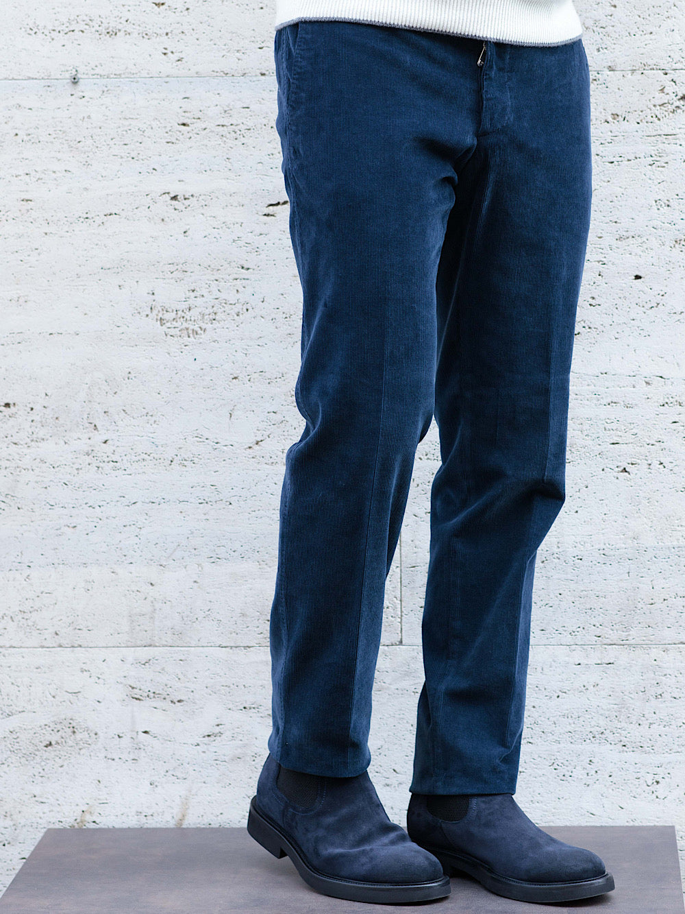 Pantalone Velluto Cotone e Cashmere Blu - Guarino Store