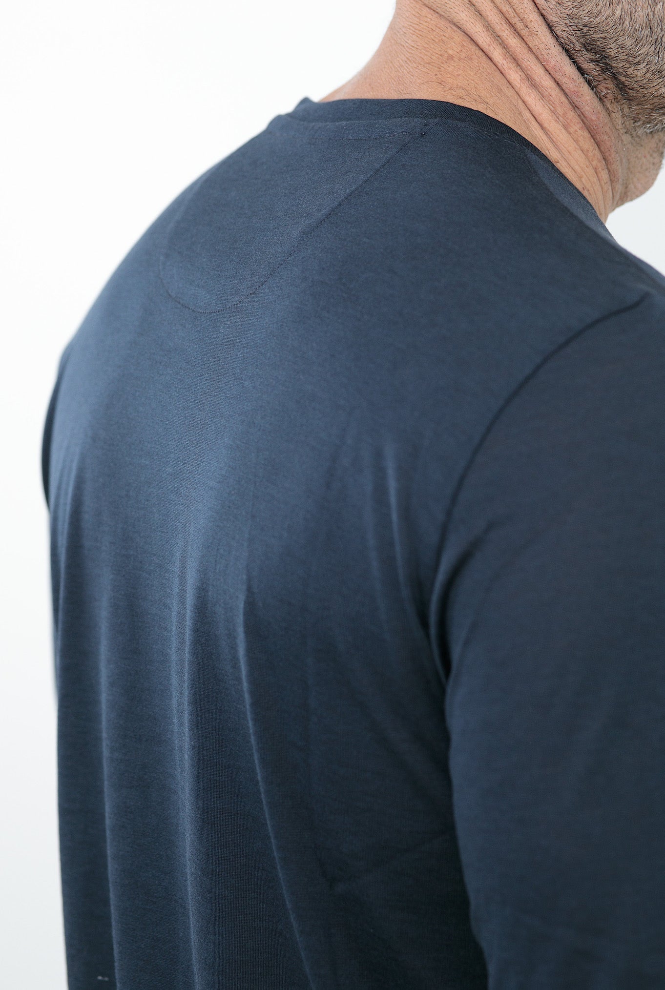 MARCO PESCAROLO T-Shirt Manica Lunga Seta Cotone Blu - Guarino Store