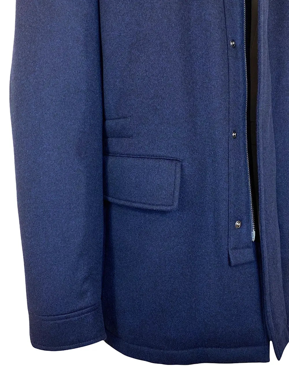 Guarino Giaccone in cashmere e castorino blu - Guarino Store