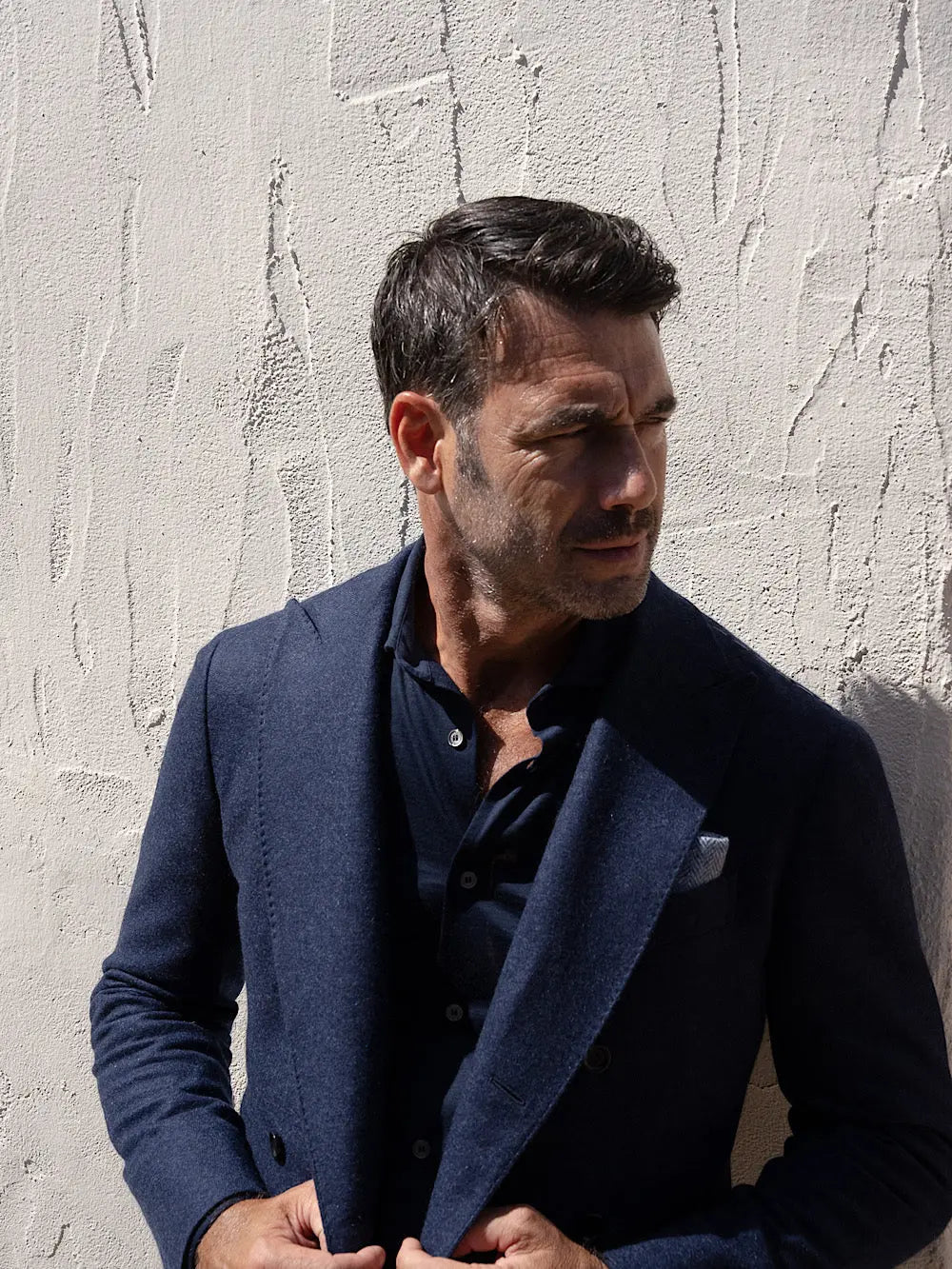 Stile Latino Abito Doppio Petto a Lancia Cashmere blu - Guarino Store