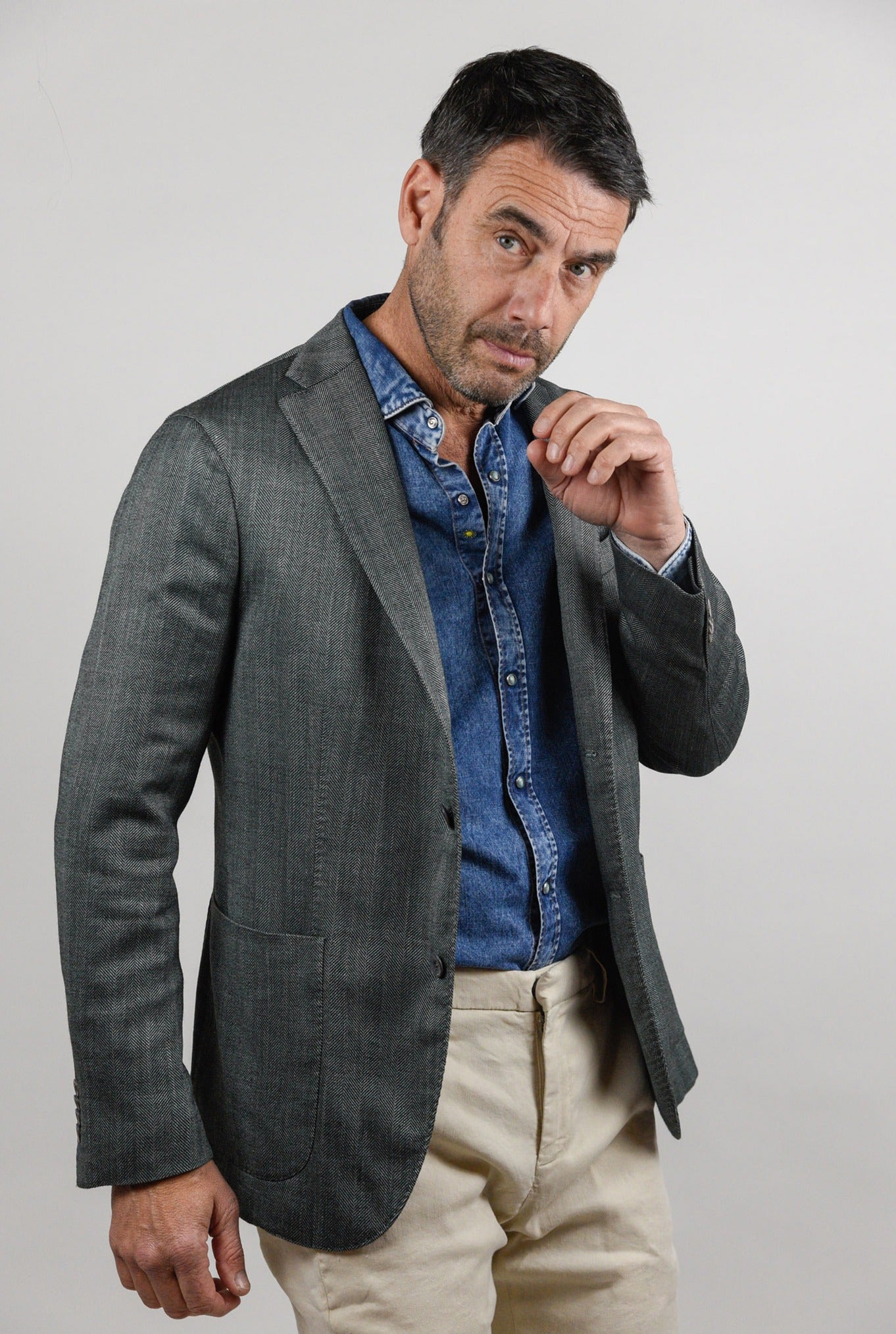 Boglioli Giacca K-Jacket spinata verde - Guarino Store