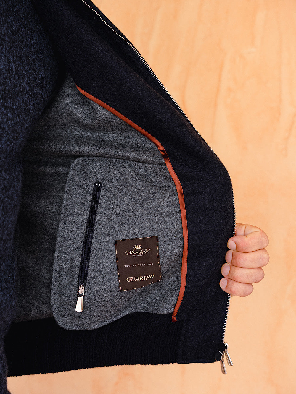 Mandelli Giubbino in cashmere con cappuccio staccabile - Guarino Store