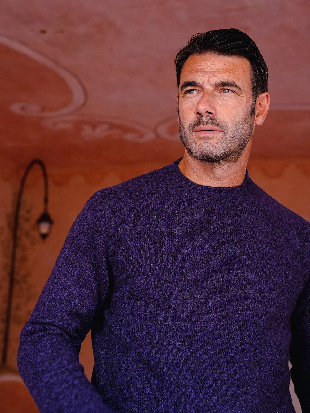 Settefili Cashmere Girocollo cashmere e seta viola mèlange - Guarino Store