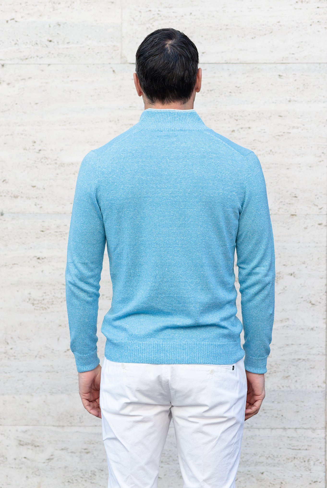 SETTEFILI CASHMERE Maglia Cashmere e Lino Turchese Mélange - Guarino Store