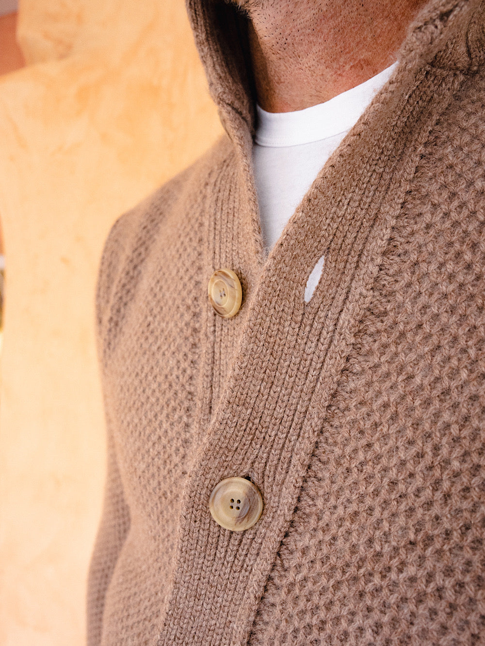 Giacca in maglia cashmere nocciola - Guarino Store