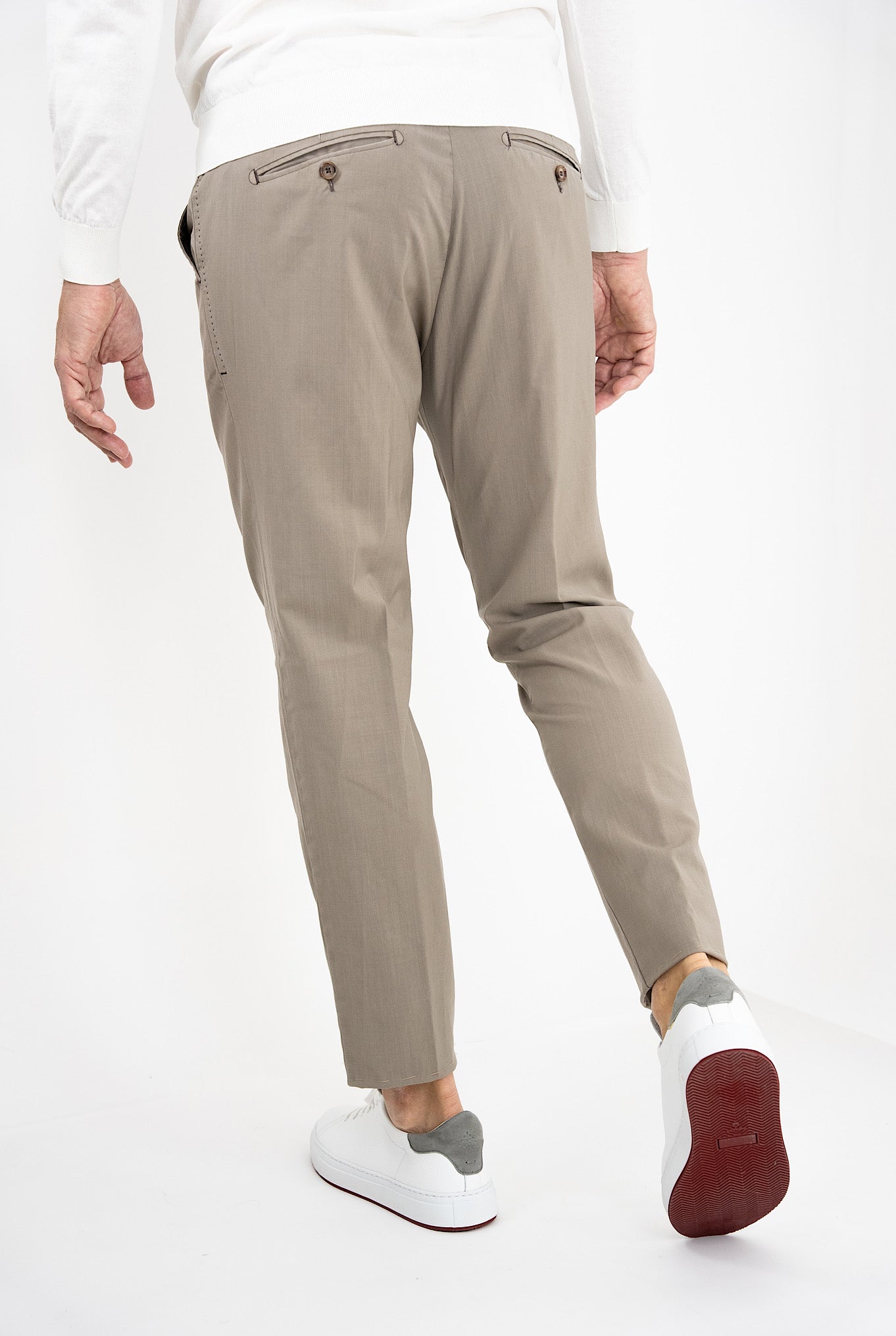 Myths Pantalone Fresco Lana con Pinces Beige - Guarino Store