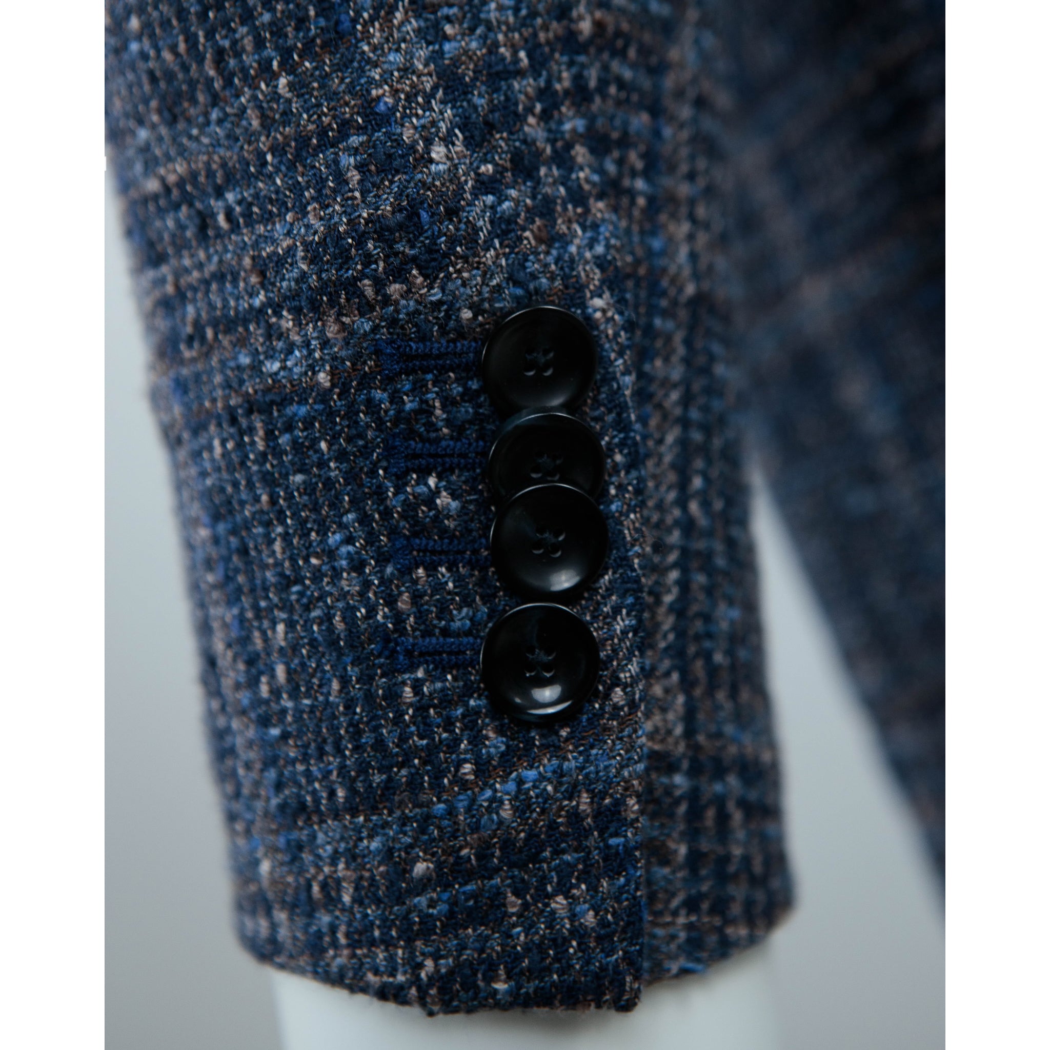 Guarino Giacca Galles in Lino Blu e Marrone - Guarino Store