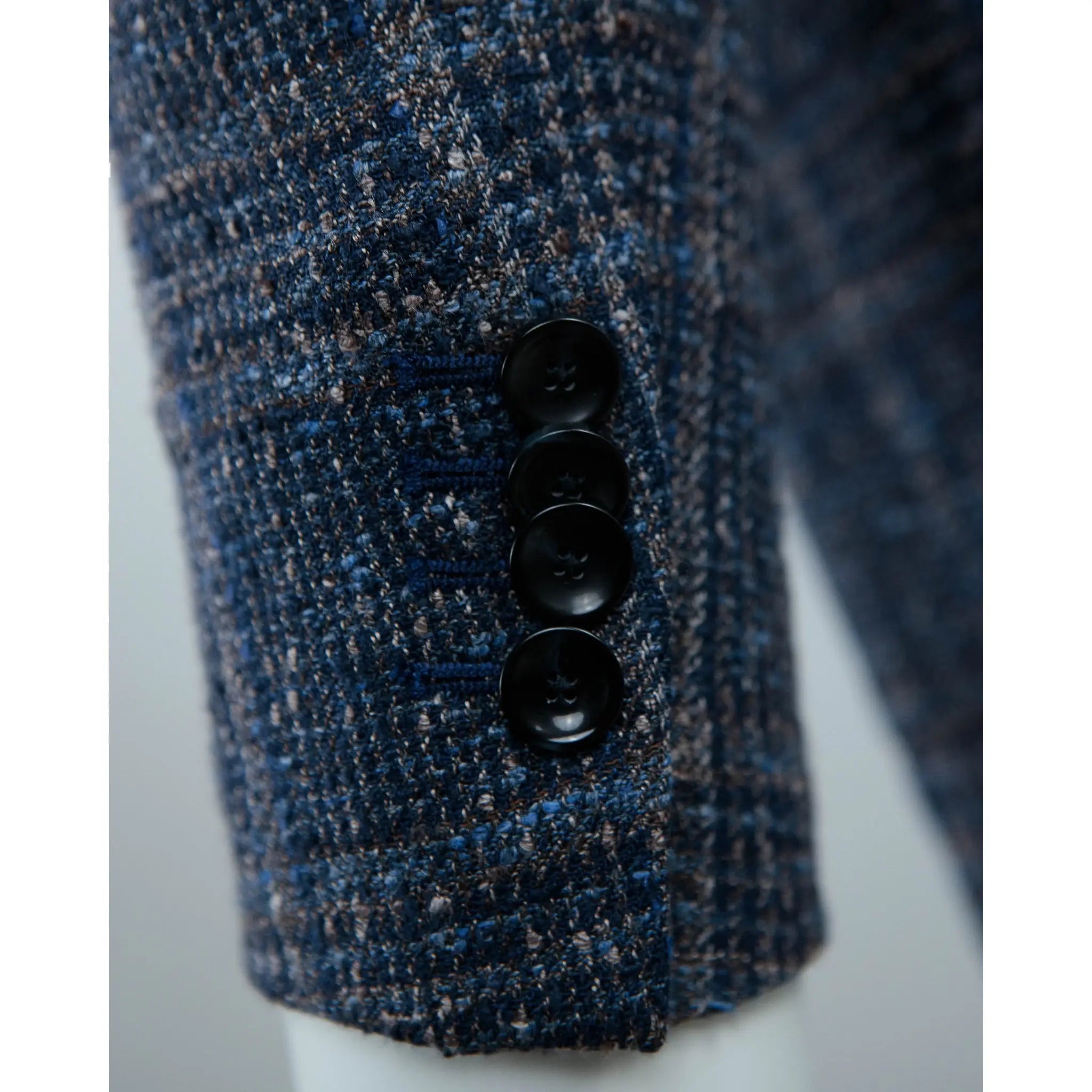 Guarino Giacca Galles in Lino Blu e Marrone - Guarino Store