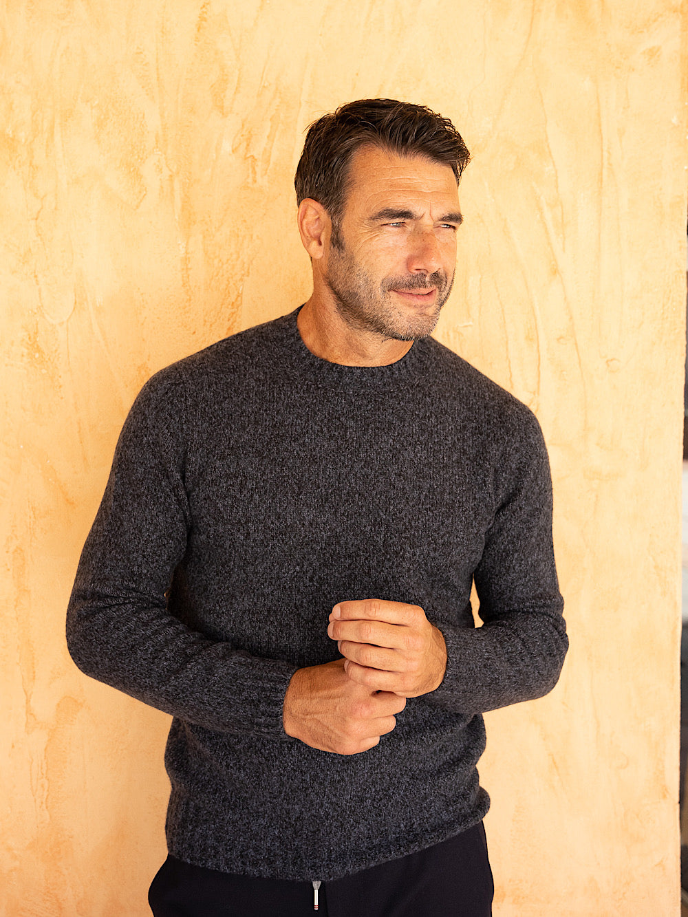 Settefili Cashmere Girocollo cashmere e seta blu mèlange - Guarino Store