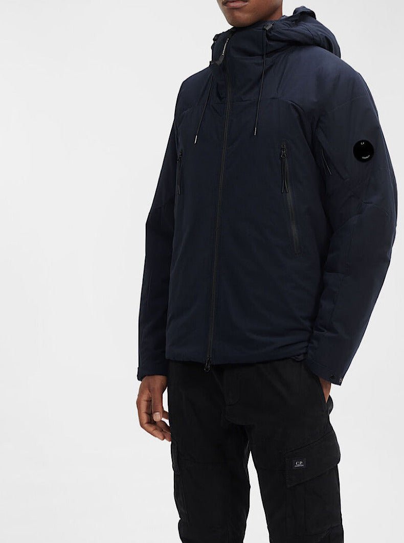 Giacca imbottita blu navy con cappuccio - Guarino Store