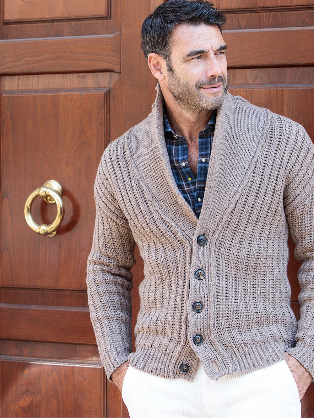 Rakkì Cardigan Soldier Steve McQueen '66 nocciola - Guarino Store