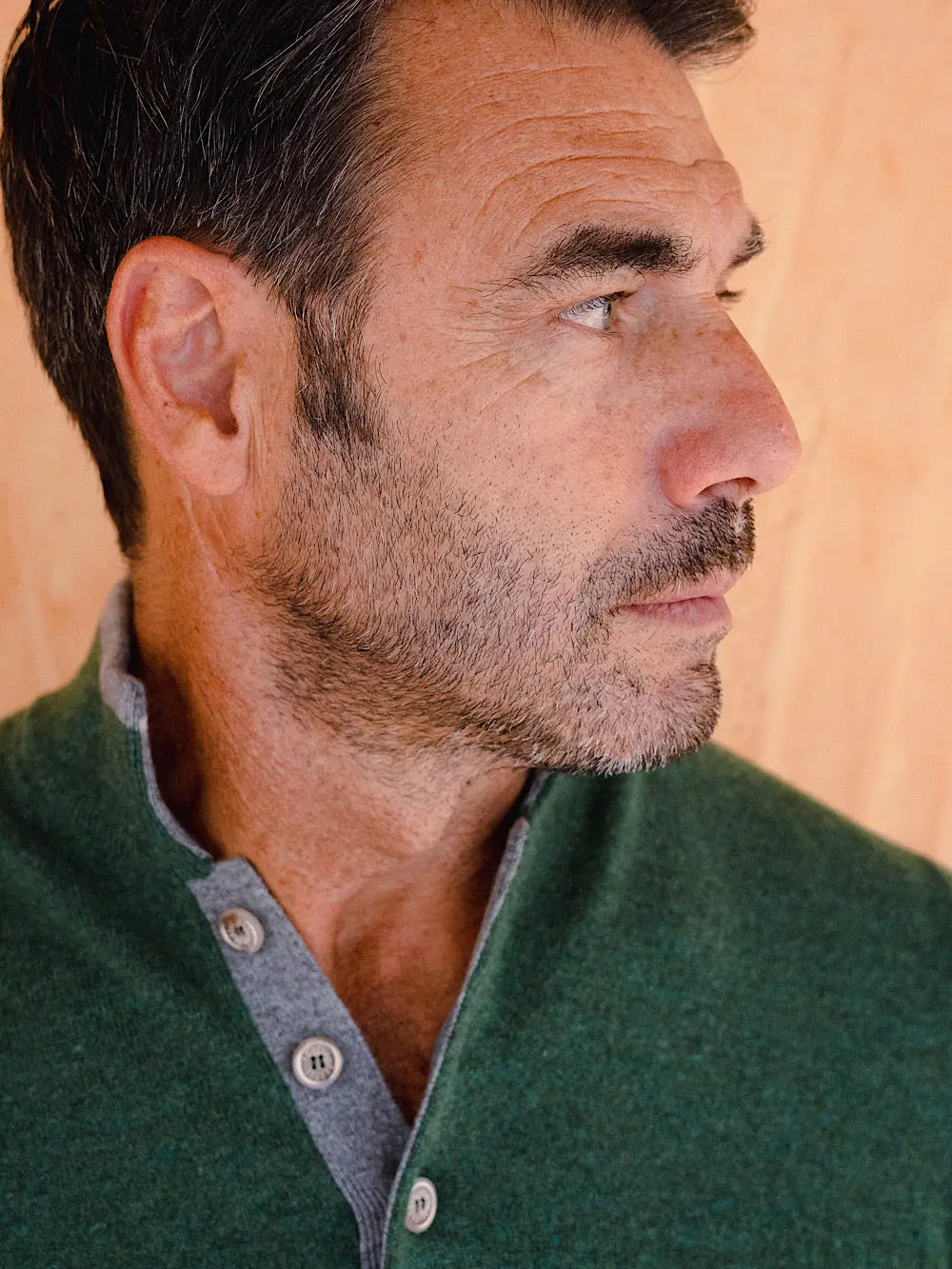 Fedeli pullover 3 bottoni in cashmere verde - Guarino Store