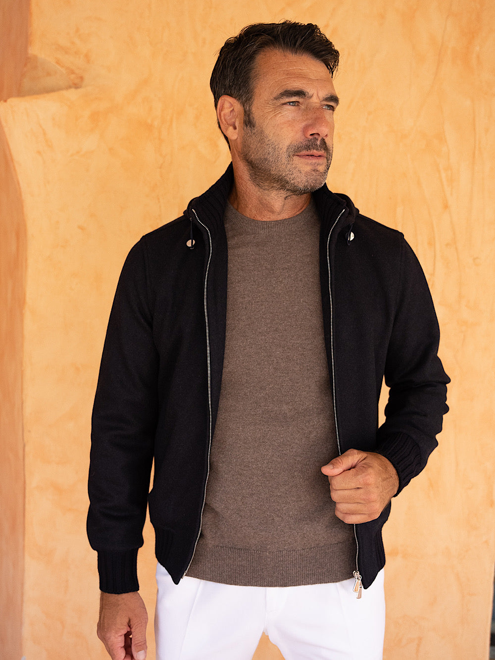 Mandelli Giubbino in cashmere con cappuccio staccabile - Guarino Store