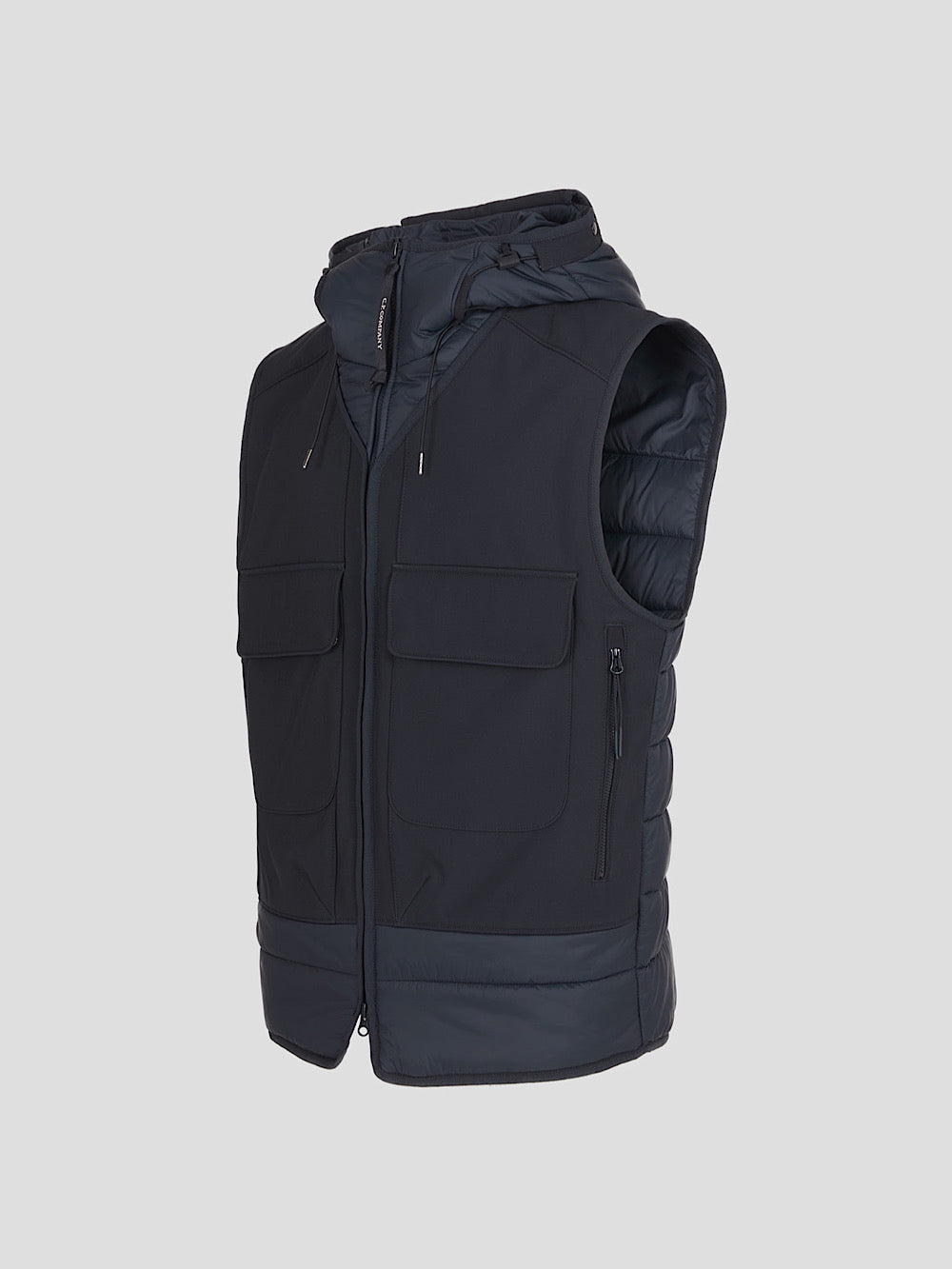 Gilet imbottito con cappuccio blu navy - Guarino Store