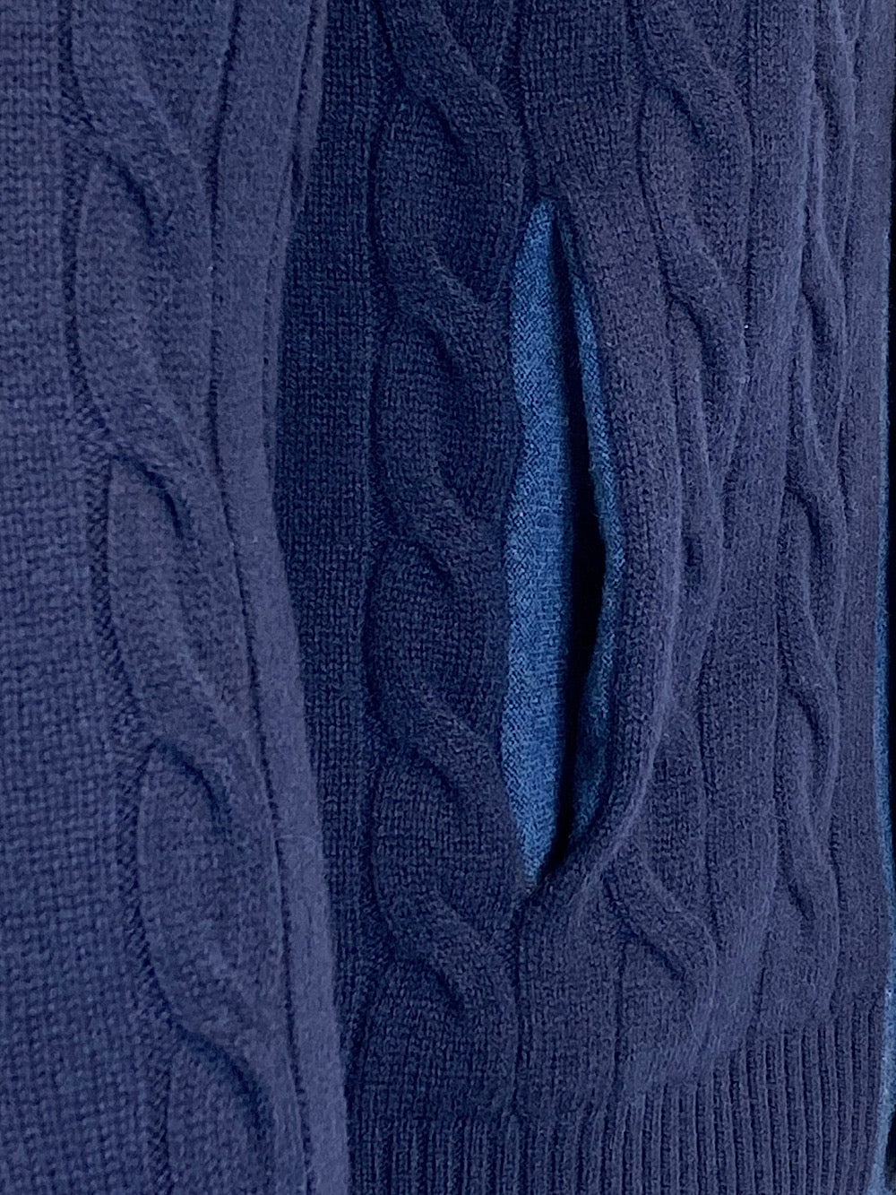 Barba Cardigan in Cashmere a Treccia blu - Guarino Store