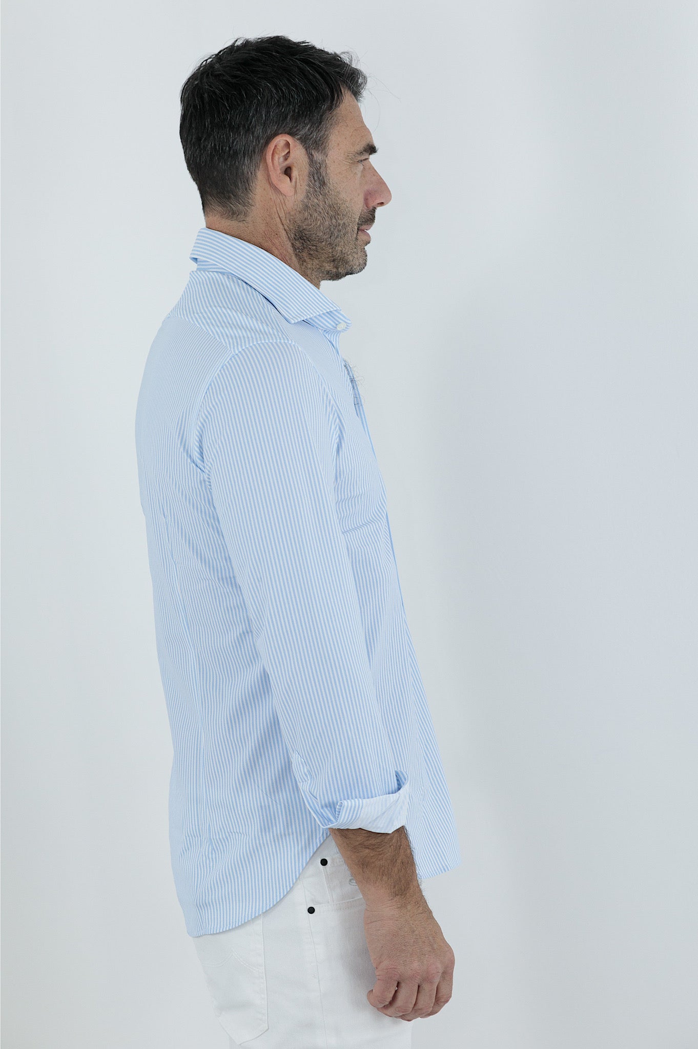 FFF Camicia Active High Tech Stretch Righe Celesti - Guarino Store