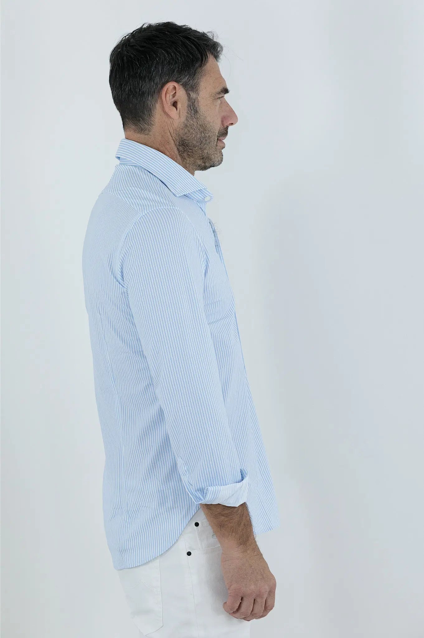 FFF Camicia Active High Tech Stretch Righe Celesti - Guarino Store