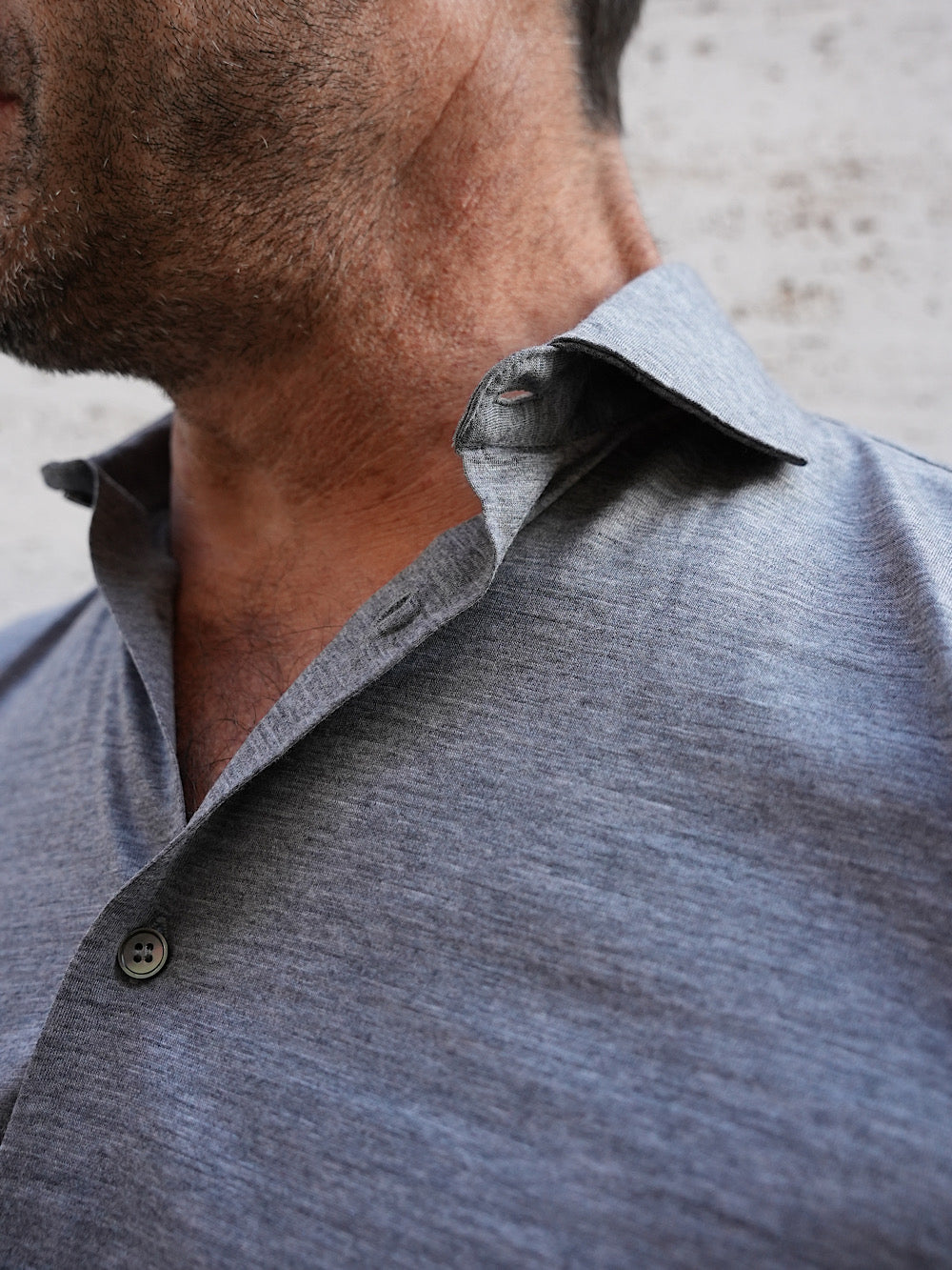 Camicia Thomas in Jersey di Lana grigia - Guarino Store