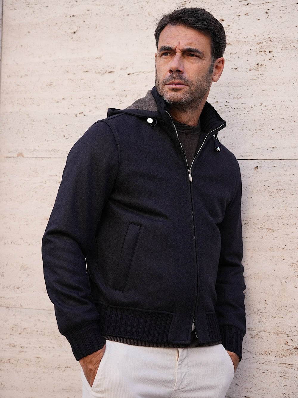 Mandelli Giubbino in cashmere con cappuccio staccabile - Guarino Store