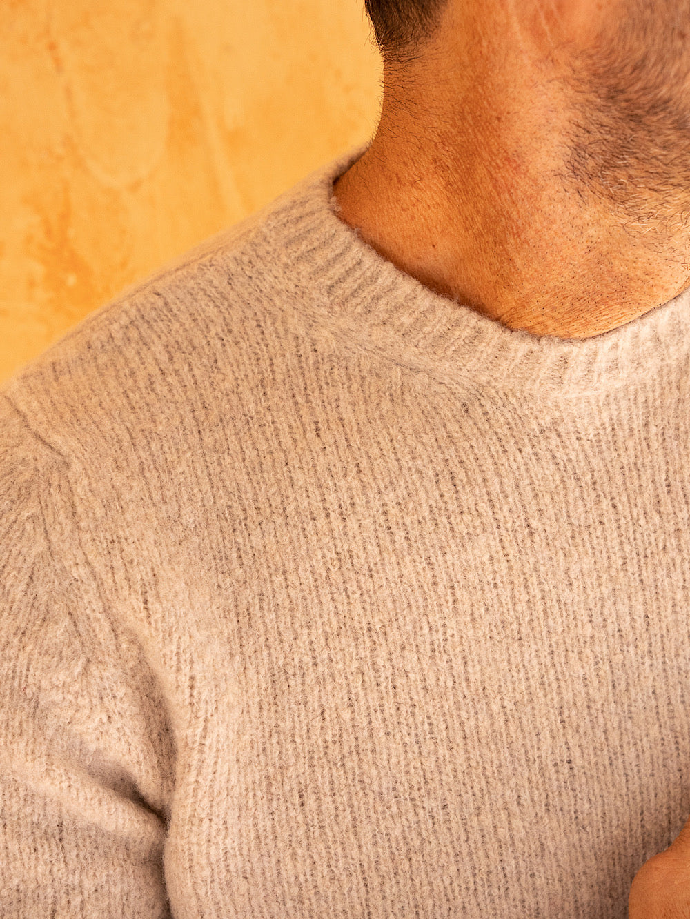 Girocollo mod. Argentina in Eco Cashmere e Lana col.Sabbia - Guarino Store