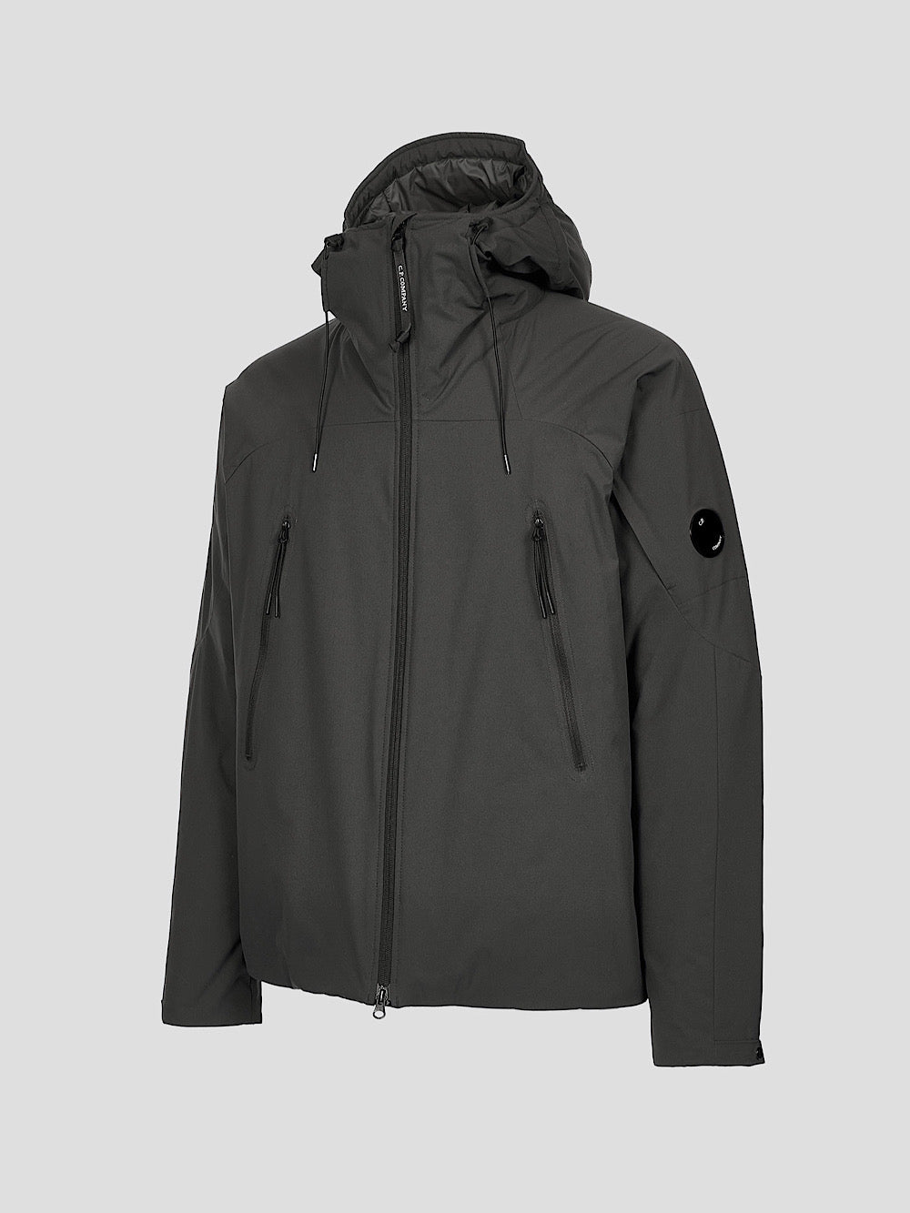 Giacca imbottita grigia con cappuccio - Guarino Store