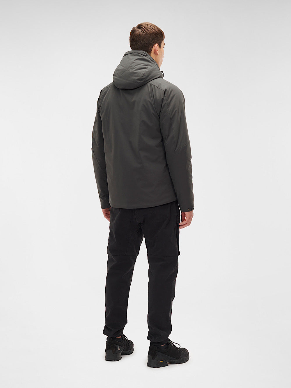 Giacca imbottita grigia con cappuccio - Guarino Store