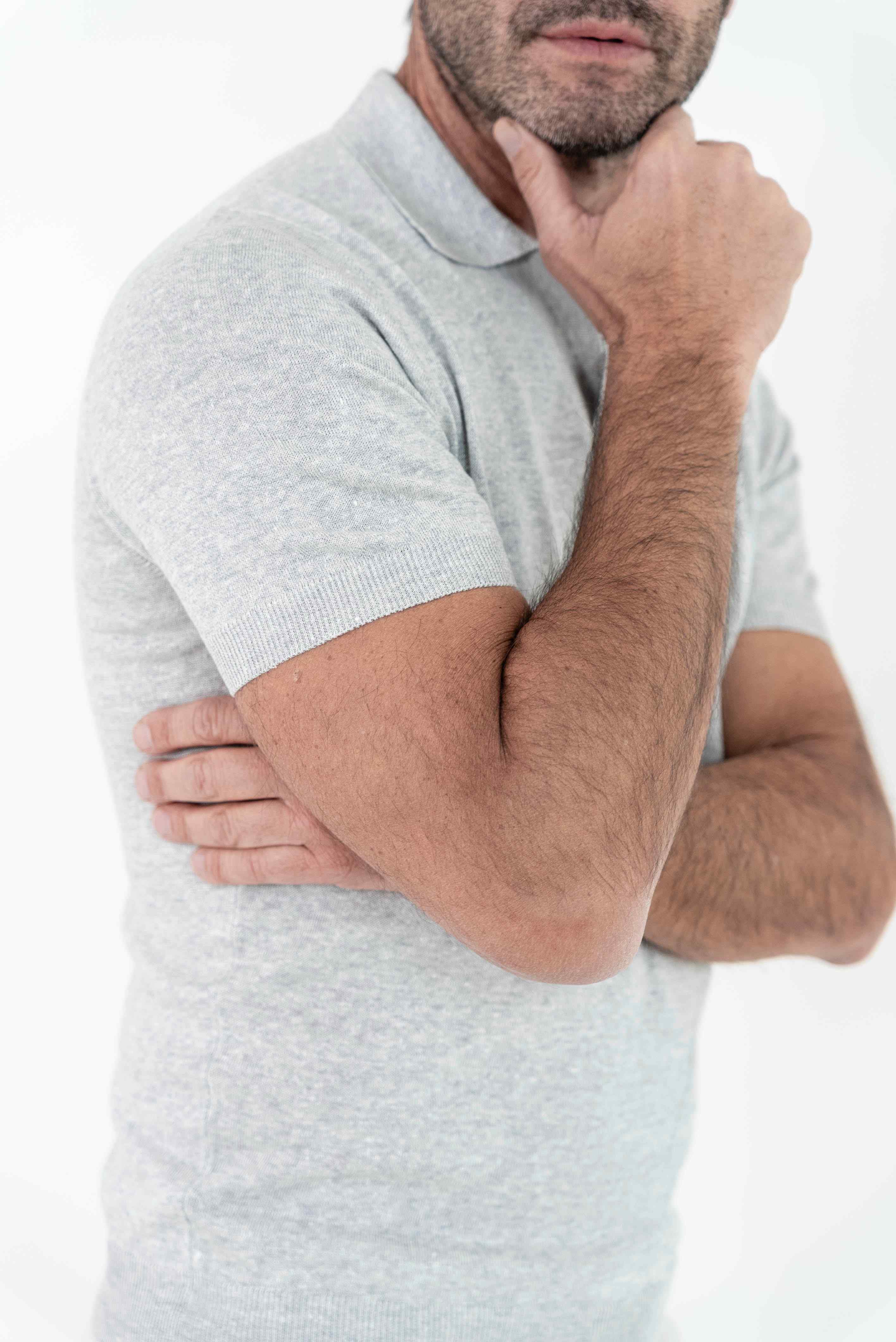 BARBA Polo Manica Corta Grigio Mélange - Guarino Store