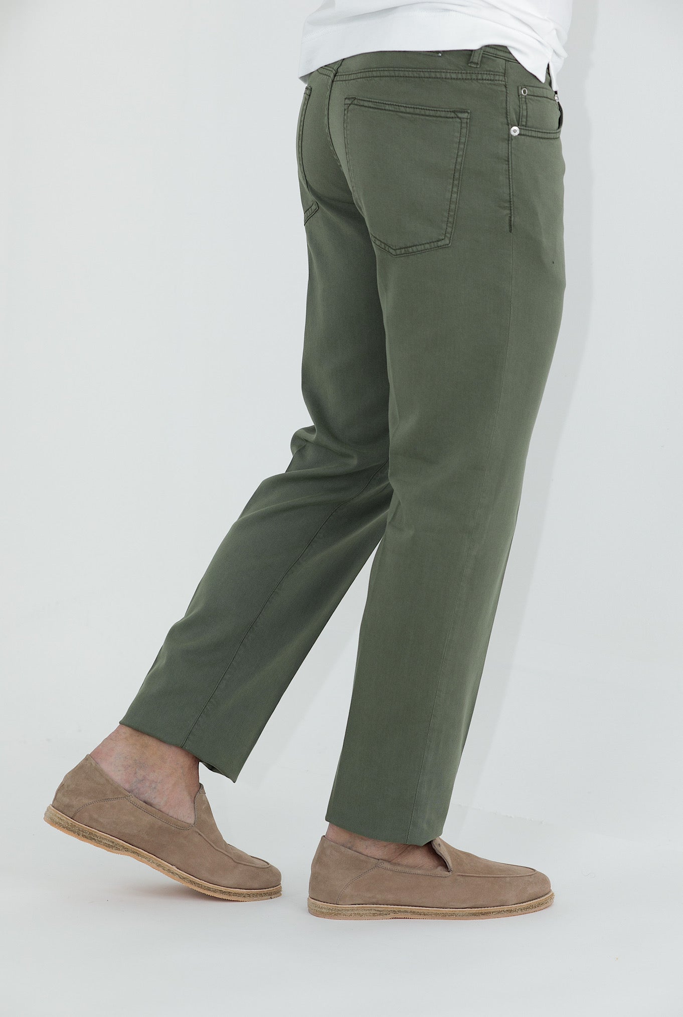 KITON Pantaloni 5 Tasche Verde Militare - Guarino Store