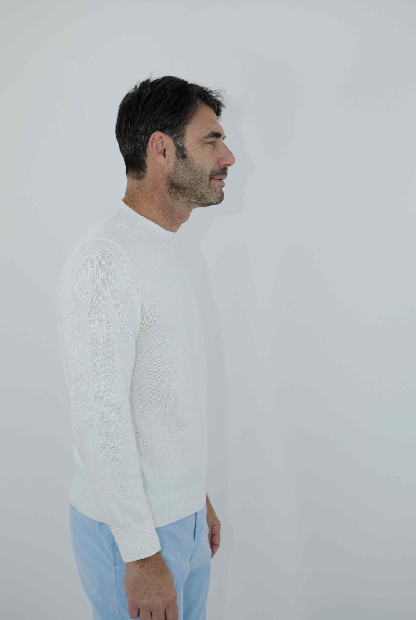 GUARINO Girocollo 2 Fili Cotone Bianco - Guarino Store