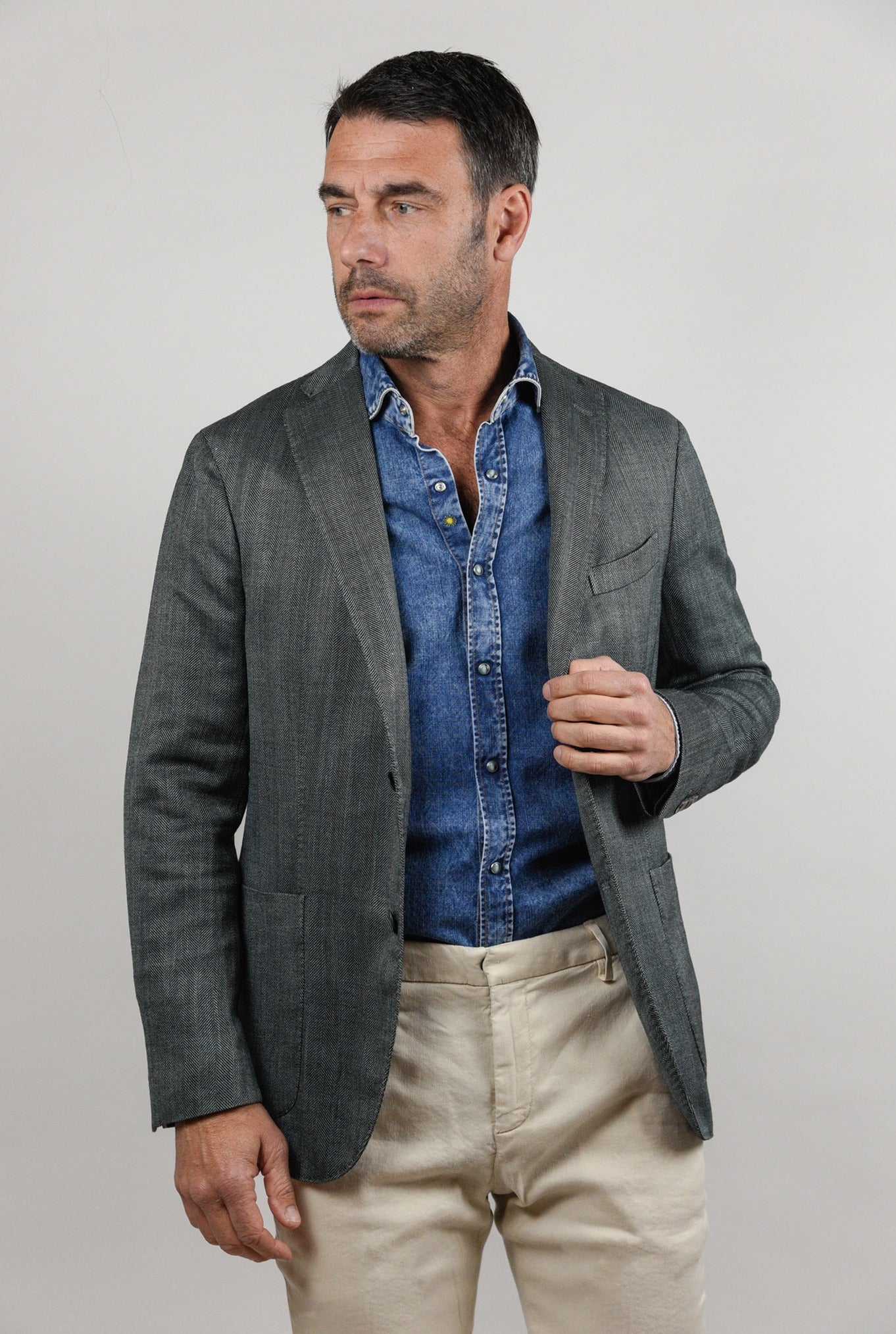Boglioli Giacca K-Jacket spinata verde - Guarino Store
