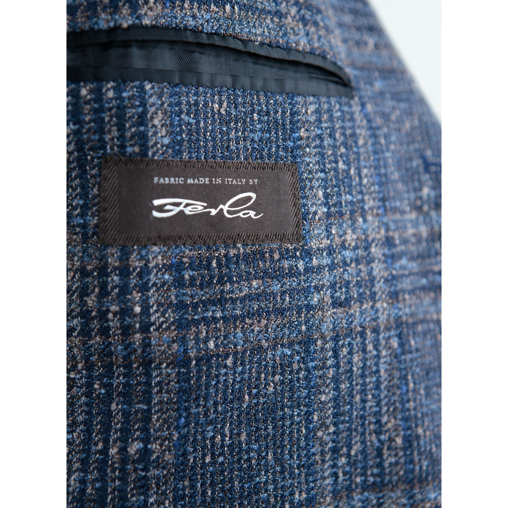 Guarino Giacca Galles in Lino Blu e Marrone - Guarino Store