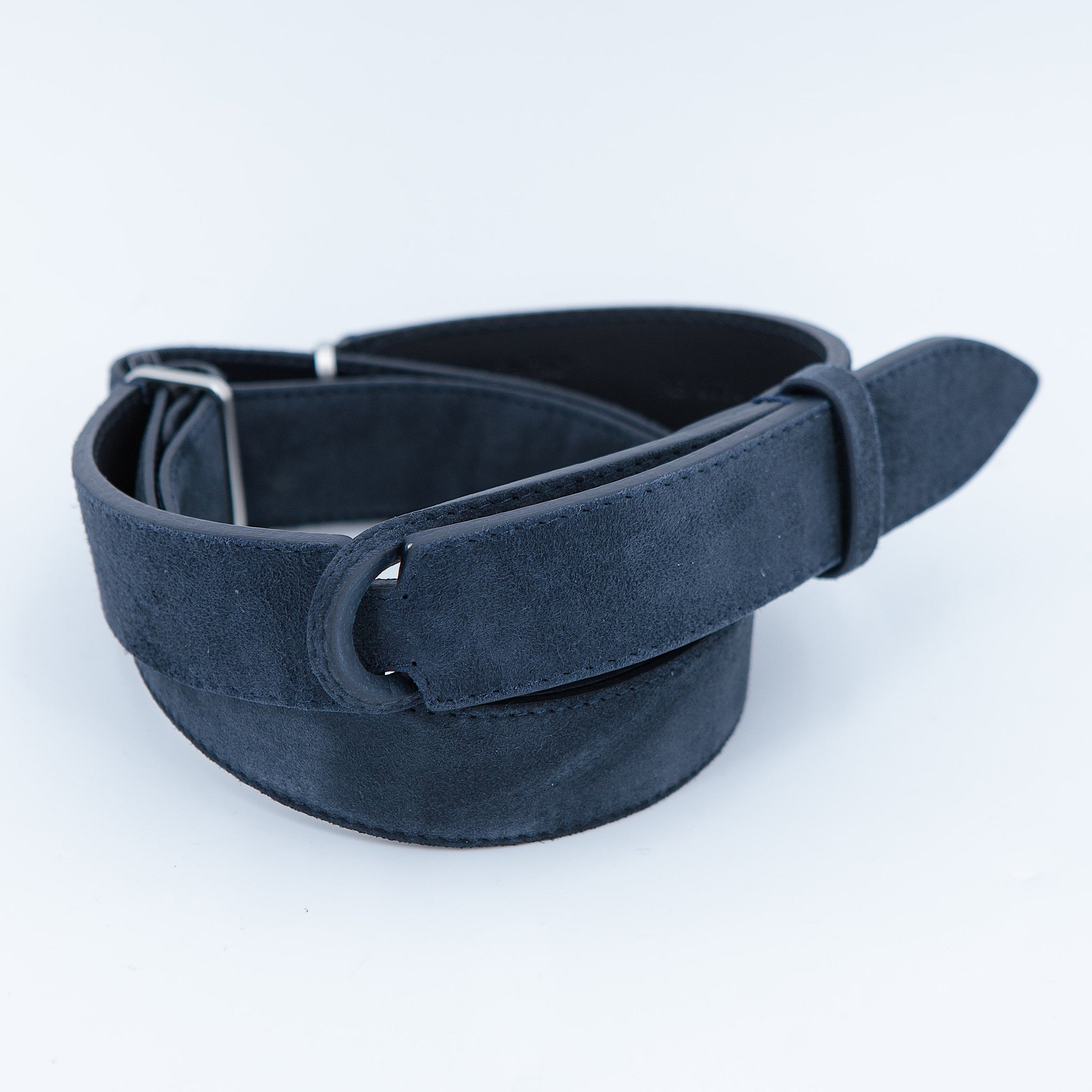 Cintura Nobuckle in camoscio blu - Guarino Store