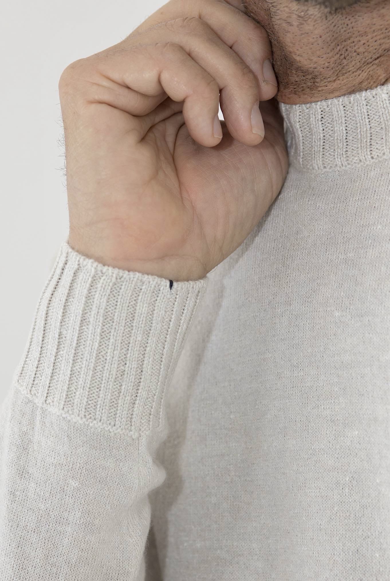 Girocollo Cashmere e Lino Gesso Mélange - Guarino Store